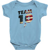 team 10 american flag Baby Onesie