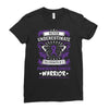 Never Underestimate the Strength of a Pancreatic Cancer Warrior Ladies Fitted T-Shirt