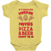 horror movies, pizza and beer Baby Bodysuit