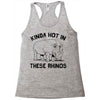 kinda hot in these rhinos Racerback Tank