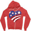 disstressed america flag heart Zipper Hoodie