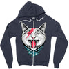 cat rock Zipper Hoodie