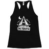 white ink camping is in tents funny Racerback Tank