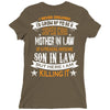 Super Cool Mother In Law Of A Freaking Awesome Son In Law Ladies Fitted T-Shirt