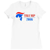trump 2016 there will be hell toupee Ladies Fitted T-Shirt