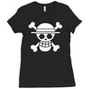 onepiece  straw hat crew flag luffy pirates anime Ladies Fitted T-Shirt
