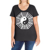 i ching ying and yang Ladies Curvy T-Shirt