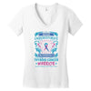 Never Underestimate the Strength of a Thyroid Cancer Warrior Women's V-Neck T-Shirt