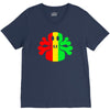 rasta skull and crossbones V-Neck Tee