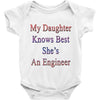 my daughter knows best shes anengineer Baby Onesie