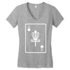 disc golf ace card target chains frisbee basket Women's V-Neck T-Shirt