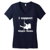 i support single moms Women's V-Neck T-Shirt
