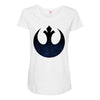 rebel logo with space pattern Maternity Scoop Neck T-shirt