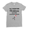 all i want for christmas is a cure carcinoid cancer Ladies Fitted T-Shirt