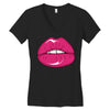 lips shiny Women's V-Neck T-Shirt