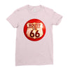 route 66 sign distressed, ideal birthday gift or present Ladies Fitted T-Shirt