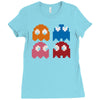 cool retro 80s pacman ghosts video games Ladies Fitted T-Shirt