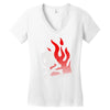 skull &amp; flames Women's V-Neck T-Shirt
