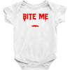 bite me halloween vampire teeth Baby Onesie