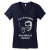i'm awesome  funnycomic deal with it party retro cool Women's V-Neck T-Shirt