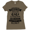 Super Cool Gigi Of A Freaking Awesome Grandson Ladies Fitted T-Shirt