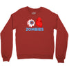 i heart zombies scary eye bloody heart halloween Crewneck Sweatshirt