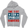 star spangled hammered Zipper Hoodie