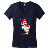 mario licking toad Women's V-Neck T-Shirt