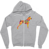 boxer flower Zipper Hoodie