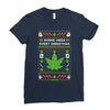 smoke weed every christmas Ladies Fitted T-Shirt