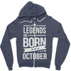 legends are born in october Zipper Hoodie