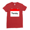 title of day of the week sunday thursday day of the week Ladies Fitted T-Shirt