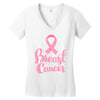 breast cancer pink ribbon Women's V-Neck T-Shirt