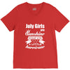 July Girls Are Sunshine Mixed With A Little Hurricane V-Neck Tee