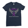my hero is now my angel pancreatic cancer awareness Ladies Fitted T-Shirt