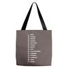 beard length chart funny professor grandpa mustache humor Tote Bags