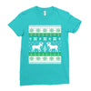 reindeer christmas ugly sweater Ladies Fitted T-Shirt