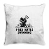 trex hates swimming Throw Pillow