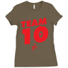 team 10 red Ladies Fitted T-Shirt