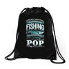 fishing pop Drawstring Bags