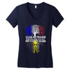 vivre en france des racines belges Women's V-Neck T-Shirt