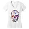 Colorful Skull Women's V-Neck T-Shirt