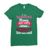 running mommy white Ladies Fitted T-Shirt
