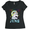unicorns are born in june cute unicorn Women's Triblend Scoop T-shirt