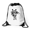 nerd giraffe Drawstring Bags