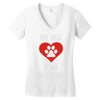 my dog is my valentine Women's V-Neck T-Shirt