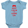 keep calm and game on Baby Bodysuit