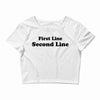 first line second line Crop Top