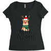 merry cristmas reindeer Women's Triblend Scoop T-shirt