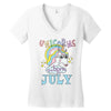 unicorns are born in july cute unicorn Women's V-Neck T-Shirt